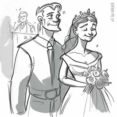 Düğün Davetiyesi İçin Karikatür 03